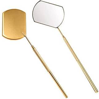 Embagol Lash Mirror Extra Large Makeup Mirror til øjenvippeforlængelser aftagelige rustfrit stål firkantet runde vipper udvidelse tilbehør (gylde