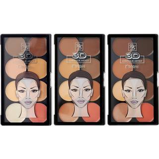 Ruby Kisses 3D Cream Contour Artist Set 3-pak: 8-nuancer blendbare kontur-paletter til alle hudtoner (Lyse, Lys Medium, Mellem Mørk)