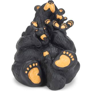 Demdaco hjem igen sort bj?rn 4 x 4 h?ndst?bt harpiksfigurskulptur