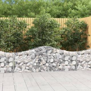 buede gabionkurve 14 stk. 200x30x60/80 cm galvaniseret jern