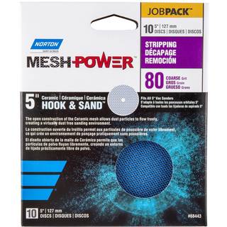 1024387 SAND DISK Keramisk 80grt Norton Meshpower 5 in. Keramisk krog og loop mesh Slibing Disc 80 Grit (Pack of 1)