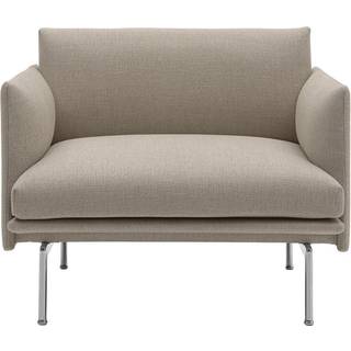 Muuto Outline chair lænestol stof Ecriture 240/Polished Aluminum