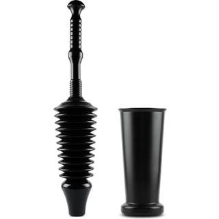 Master stemplet MP1600-TB 1,6 gallon lavt skyltetoilet toilet stemplet med tragt n?sesign. H?j spand inkluderet sort