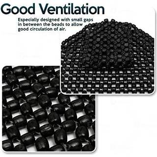 Zonetech Wood Beaded Seat Pushion Premium Quality Black Car Massaging Double Strunt Stress Free (1 Pack)
