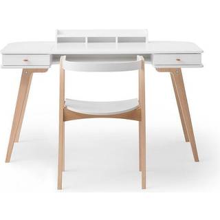 Skrivebord 66 cm & armstol sæt Eg/Hvid