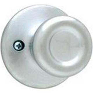 Kwikset Tylo Dummy Door Knob Single-sidet håndtag til skabe Franske dobbeltdøre og pantry satin krom ikke-drejende indvendig push/pull-dørknap