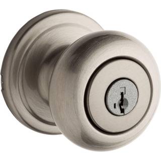Kwikset Hancock Entry Door Knob med lås og nøgle Sikkert nøglehåndteret udvendig frontindgang og soveværelse satin nikkel pick resistent smartkey