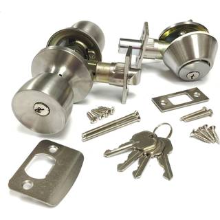 US Hardware RV Knob og Deadbolt Door Lock Set 1 Pk