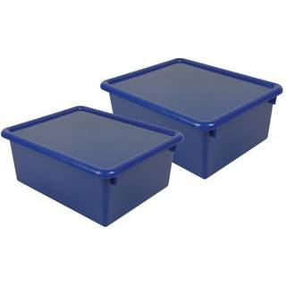 Romanoff-produkter Rom16004-2 Stowaway Blue Letter Box med LID44; 13 x 10,5 x 5 tommer - 2 hver