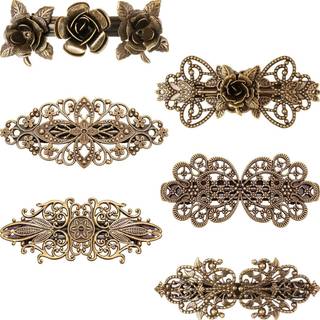 Geyoga 6 stykker vintage hår Barrettes til kvinder retro franske blomsterklip metal bronze hårstifter til kvinder hårstyling tilbehør
