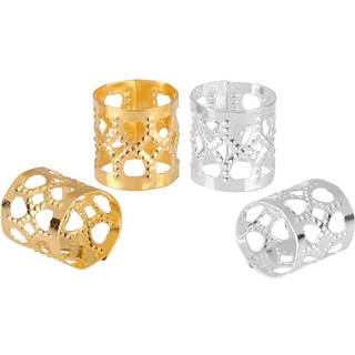 Tbestmax 200 pcs dreadlocks perler h?r fletning ringer klip frygter l?se h?r fletning metal manchetter dekoration/tilbeh?r smykker s?lv og guld