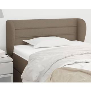 Sengegavl Med Kanter Stof - Gråbrun / 93 x 23 x 78/88 cm