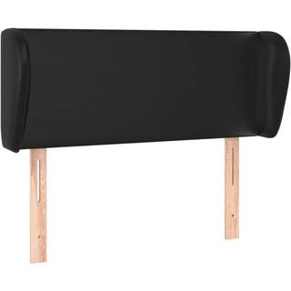 Sengegavl Med Kanter Kunstlæder - Sort / 93 x 23 x 78/88 cm