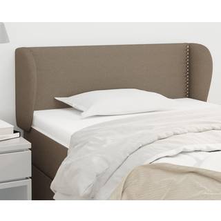 Sengegavl Med Kanter Stof Gråbrun - 93 x 23 x 78/88 cm