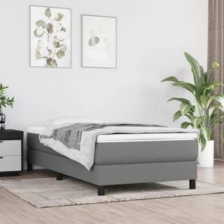springmadras med pocketfjedre 100x200x20 cm stof mørkegrå