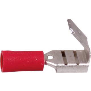 Helisolerede fladstikhylstre med tilslutning, han, 6.4 x 0.8 mm, passer til kabel 0.5 - 1.5 mm², 100-pak, rød