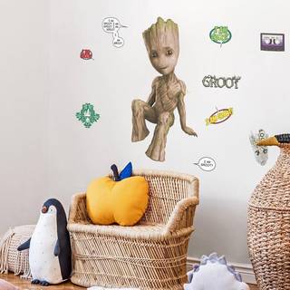 Wall Palz Marvel Guardians of the Galaxy Baby Groot Wall Decal - Groot Wall Stickers With 3D Augmented Reality Interaction - 26 """" Groot Stickers