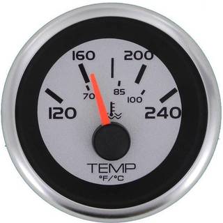 Vandtemperaturmåler Veethree Argent, dugfri, Ø52 mm, 12 V, D, 240 Ω ved 40°C, sølv/sort/hvid, 120 - 240 °F