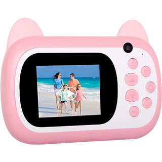 Instant Print-kamera til børn, Opgraderet Selfie-kamera til børn, Digital Zero Ink-videokamera med 3 ruller udskriftspapir, 1000 mAh, Dobbel-linse