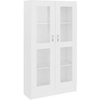 vitrineskab 82,5x30,5x150 cm konstrueret træ sort