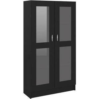 Vitrineskab 82,5X30,5X Konstrueret Træ - Sort / 150 cm