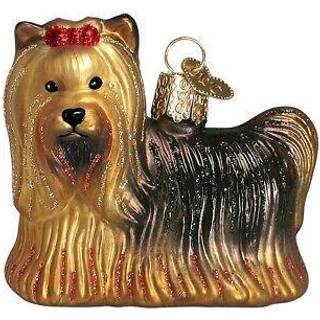 Old World Christmas Ornaments: Dog Collection Glass Blæst ornamenter til juletræ Yorkie
