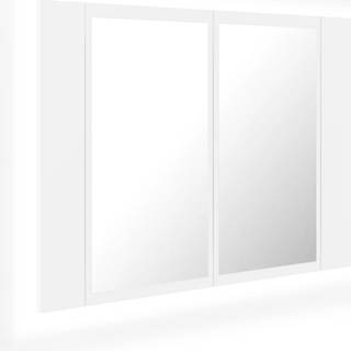 Badeværelsesskab M. Spejl Og Led-Lys 60X12X45 Cm Akryl - Sort