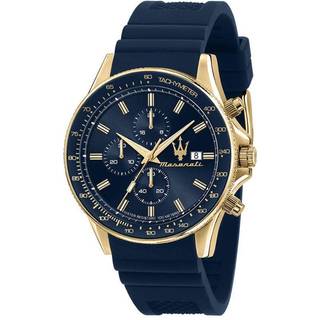 Maserati R8871640004 Sfida Chronograph Blue Silicon Strap Watch - W81135