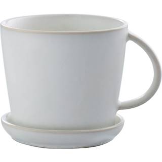 Ernst Cup With Saucer 8,5 Cm White/spotted - Tekopper Stentøj Hvid - 247054