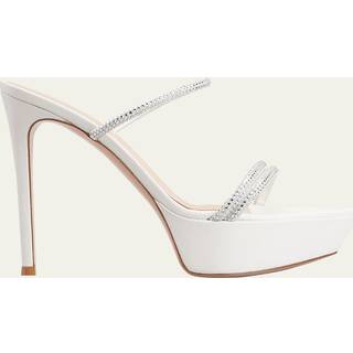 Gianvito Rossi Cannes leather platform sandals - white - EU 39
