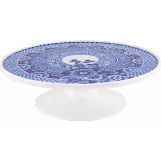 Vista Alegre Serving And Trays - 'Blue Ming' cake stand in blue, white porcelain