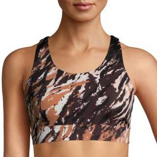 Casall Crossback Sports Bra - Brown pattern - Small