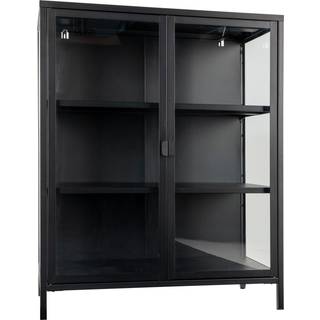 Vitrineskab i sort med glaslåger 40x80x101,5 cm - 3001045