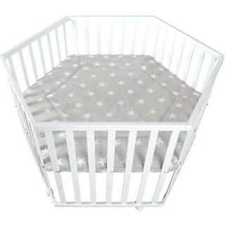 Roba Hexagon Kravlegård med Hjul, Little Stars White
