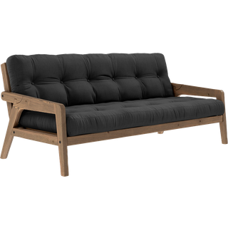 Grab Sovesofa Fra Karup Design i Massiv FSC Fyrretræ | Japandi - Carob Brown - 734 Dark Grey