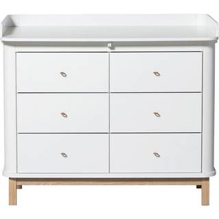 Oliver Furniture Puslekommode (6 Skuffer) Eg/Hvid