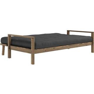 Knob Sovesofa Fra Karup Design i Massiv FSC Fyrretræ | Japandi - Carob Brown - 734 Dark Grey
