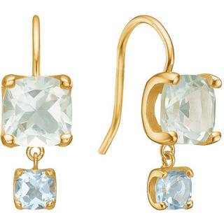 Carré Jewellery Carré Sølv Forgyldt øreringe med Prasiolit og Blå Topaz FH 4475 PRSBT