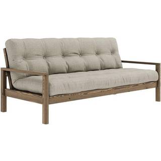 Knob Sovesofa Fra Karup Design i Massiv FSC Fyrretræ | Japandi - Carob Brown - 914 Linen