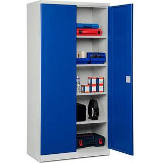 Stålskab ASHV med 4 hylder 1980x980x570mm blå døre