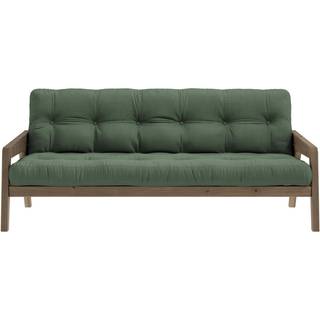 Grab Sovesofa Fra Karup Design i Massiv FSC Fyrretræ | Japandi - Carob Brown - 756 Olive Green