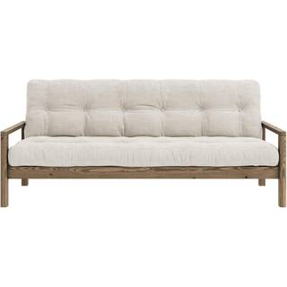 Knob Sovesofa Fra Karup Design i Massiv FSC Fyrretræ | Japandi - Carob Brown - 510 Ivory