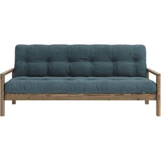 Knob Sovesofa Fra Karup Design i Massiv FSC Fyrretræ | Japandi - Carob Brown - 513 Pale Blue