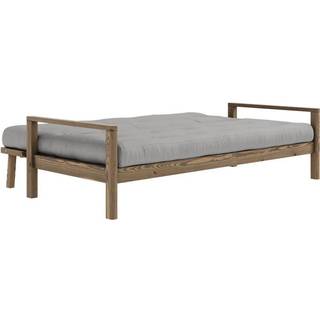 Knob Sovesofa Fra Karup Design i Massiv FSC Fyrretræ | Japandi - Carob Brown - 746 Grey