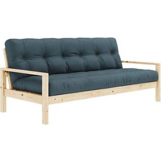 Knob Sovesofa Fra Karup Design i Massiv FSC Fyrretræ | Japandi - Klar lak - 757 Petrol Blue