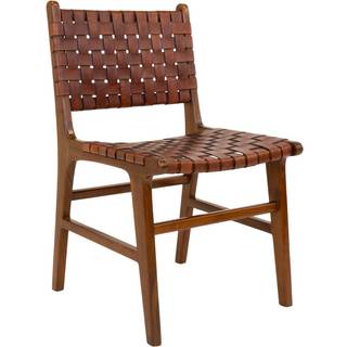 Perugia spisebordsstol, læder/teak, brun