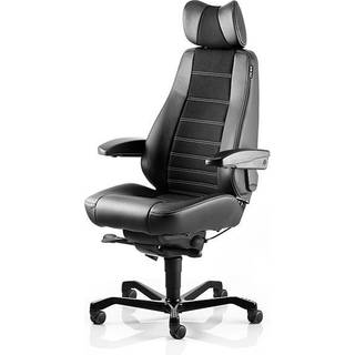 Kontorstol KAB Seating Controller, White-Line Sort fighter inkl. armlæn og nakkestøtte