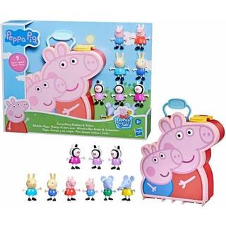 Peppa Pig Peppas äventyr Peppa -portfölj George och deras vänner förskoleksak 9 -figurer med sebra -systrar