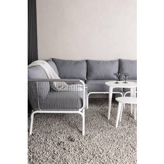 Venture Design Roxo sofagruppe Hvid med grå hynde 2st 2-personers ende, hjørne, mellemparti & bord 42/43/50 cm