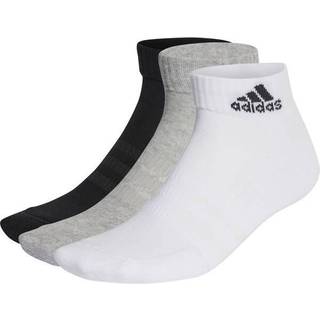 Cushioned Sportswear ankelsokker, 3 par - Medium Grey Heather / White / Black - 31-33